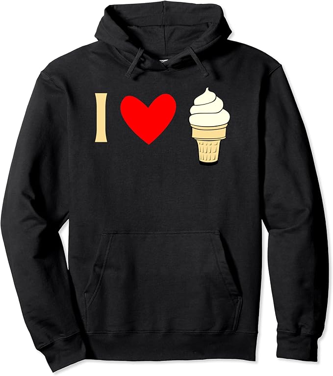 I Love Vanilla Ice Cream Soft Serve Pullover Hoodie Clothing